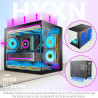 H3(2026) Boitier PC ATX– Préinstallé 6 Ventilateurs PWM ARGB Miroir Infini, Supporter radiateur 360 mm,Boîtier PC ATX à Double C