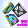 H3(2026) Boitier PC ATX– Préinstallé 6 Ventilateurs PWM ARGB Miroir Infini, Supporter radiateur 360 mm,Boîtier PC ATX à Double C