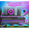 H3(2026) Boitier PC ATX– Préinstallé 6 Ventilateurs PWM ARGB Miroir Infini, Supporter radiateur 360 mm,Boîtier PC ATX à Double C