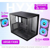 H3(2026) Boitier PC ATX– 3 Ventilateurs ARGB préinstallés, Supporter radiateur 360 mm,Boîtier PC ATX à Double Chambre Mid Tower,