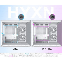 H3(2026) Boitier PC ATX– Préinstallé 6 Ventilateurs PWM ARGB Miroir Infini, Supporter radiateur 360 mm,Boîtier PC ATX à Double C