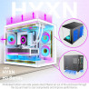 H3(2026) Boitier PC ATX– Préinstallé 6 Ventilateurs PWM ARGB Miroir Infini, Supporter radiateur 360 mm,Boîtier PC ATX à Double C