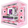 H3(2026) Boitier PC ATX– Préinstallé 6 Ventilateurs PWM ARGB Miroir Infini, Supporter radiateur 360 mm,Boîtier PC ATX à Double C
