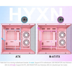 H3(2026) Boitier PC ATX– Préinstallé 6 Ventilateurs PWM ARGB Miroir Infini, Supporter radiateur 360 mm,Boîtier PC ATX à Double C