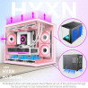 H3(2026) Boitier PC ATX– Préinstallé 6 Ventilateurs PWM ARGB Miroir Infini, Supporter radiateur 360 mm,Boîtier PC ATX à Double C