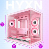 H3(2026) Boitier PC ATX– Préinstallé 6 Ventilateurs PWM ARGB Miroir Infini, Supporter radiateur 360 mm,Boîtier PC ATX à Double C