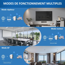 2026 Nouveau EITEYI Répéteur WiFi Puissant 300Mbps, Amplificateur WiFi Puissant 2.4GHz WiFi Extender Range Booster WiFi avec WPS