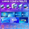 Lecteur CD DVD Externe pour PC USB 3.0 Mince Portable | Graveur Enregistreur et Type-C CD DVD +/-RW, avec Lecteur de Cartes SD T
