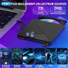Lecteur CD DVD Externe pour PC USB 3.0 Mince Portable | Graveur Enregistreur et Type-C CD DVD +/-RW, avec Lecteur de Cartes SD T