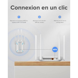 2026 COTDLNK Répéteur WiFi Puissant Amplificateur WiFi 1200Mbps | avec PA intégré | Double Bande 5GHz et 2,4GHz | Amplificateur 