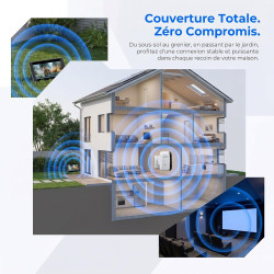 2026 Nouveau Répéteur WiFi Puissant 300Mbps, Amplificateur WiFi Puissant 2.4GHz WiFi Extender Range Booster WiFi avec WPS Protec