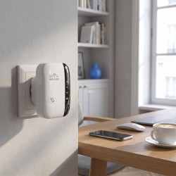 2026 Nouveau Répéteur WiFi Puissant 300Mbps, Amplificateur WiFi Puissant 2.4GHz WiFi Extender Range Booster WiFi avec WPS Protec