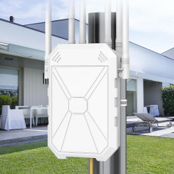 AX3000 Repeteur WiFi Exterieur Puissant avec 6 Antennes, 5GHz & 2.4GHz Amplificateur WiFi 6 Exterieur, Port Ethernet Gigabit, IP