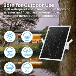 Repeteur WiFi Solaire Batterie Exterieur sans Fil, Puissant Amplificateur WiFi Couvre100-mètres, Outdoor répéteur WiFi Extender 