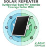 Repeteur WiFi Solaire Batterie Exterieur sans Fil, Puissant Amplificateur WiFi Couvre100-mètres, Outdoor répéteur WiFi Extender 