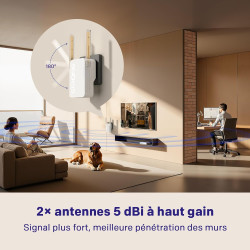 STRONG Répéteur WiFi 6 AX3000, Amplificateur WiFi Double Bande | 3000 Mbps, WiFi 6, Double Bande, Répéteur WiFi, Port Ethernet G