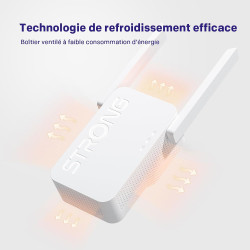 STRONG Répéteur WiFi 6 AX3000, Amplificateur WiFi Double Bande | 3000 Mbps, WiFi 6, Double Bande, Répéteur WiFi, Port Ethernet G