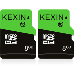 KEXIN Lot de 2 Cartes Micro SD 8 Go MicroSDHC UHS-I Classe 10, Mini Carte SD, Carte mémoire pour Smartphone, Tablette, Appareil 