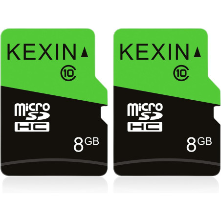 KEXIN Lot de 2 Cartes Micro SD 8 Go MicroSDHC UHS-I Classe 10, Mini Carte SD, Carte mémoire pour Smartphone, Tablette, Appareil 