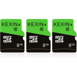 KEXIN Lot de 3 Cartes Micro SD 8 Go MicroSDHC UHS-I Classe 10, Mini Carte SD avec Adaptateur, Carte mémoire pour Smartphone, Tab