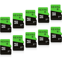 KEXIN Lot de 10 Cartes Micro SD 8 Go MicroSDHC UHS-I Classe 10, Mini Carte SD, Carte mémoire pour Smartphone, Tablette, Appareil