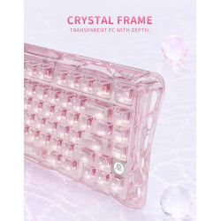 GravaStar Mercury K1 Lite Clavier de jeu mécanique 75 % | Sans fil trimode, remplaçable à chaud, touches claires, commutateurs l