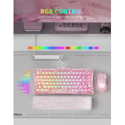 GravaStar Mercury K1 Lite Clavier de jeu mécanique 75 % | Sans fil trimode, remplaçable à chaud, touches claires, commutateurs l