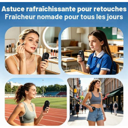 QSPORTPEAK Mini Ventilateur de Poche Portable Rechargeable USB avec 5 Vitesses, 11000 tr/min, 56 g ultra léger, Ventilateur à Ci