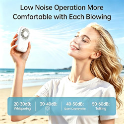 QSPORTPEAK Mini ventilateur portable de poche avec vent à 5 vitesses, moteur haute vitesse, rechargeable par USB, personnel pour