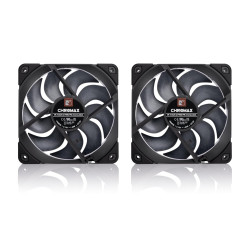 Noctua nf-a12x25 g2 pwm sx2-pp chromax.noir, kit avec deux ventilateurs pour installation push-pull ou côte à côte (noir)