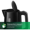 Philips Bouilloire Électrique 3000, 1,7L, Ébullition rapide, Noir | Chauffe efficace & nettoyage simplifié, Couvercle à ressort,