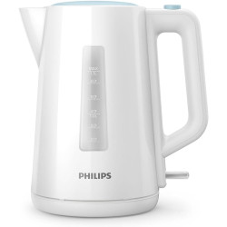 Philips Bouilloire Électrique 3000, 1,7L, Ébullition rapide, Blanc | Chauffe efficace & nettoyage simplifié, Couvercle à ressort