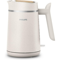 Philips Bouilloire Électrique Eco Conscious, 1,7L, Blanc Soyeux Mat | Base 360°, Voyant Lumineux & indicateur de tasse, Filtre A