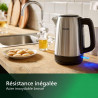 Philips Bouilloire Électrique Daily, 1,7L, Ébullition rapide, Inox | Tamis Anti-Calcaire, Résistance plate, Base 360° sans fil, 