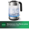 Philips Bouilloire Électrique 5000, 1,7L, Ébullition rapide, Verre | Avec indicateur de contrôle, base pirouette à 360°, micro-f