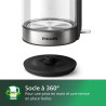 Philips Bouilloire Électrique 5000, 1,7L, Ébullition rapide, Verre | Avec indicateur de contrôle, base pirouette à 360°, micro-f