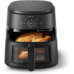 Philips Airfryer 2000 - Air Fryer 6.2L, 13 modes, écran tactile, Noir | Fenêtre de cuisson, 9 préréglages, technologie RapidAir,