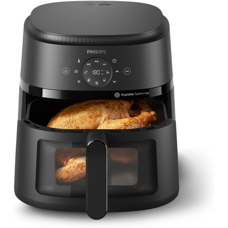 Philips Airfryer 2000 - Air Fryer 6.2L, 13 modes, écran tactile, Noir | Fenêtre de cuisson, 9 préréglages, technologie RapidAir,