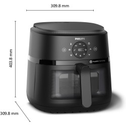 Philips Airfryer 2000 - Air Fryer 6.2L, 13 modes, écran tactile, Noir | Fenêtre de cuisson, 9 préréglages, technologie RapidAir,
