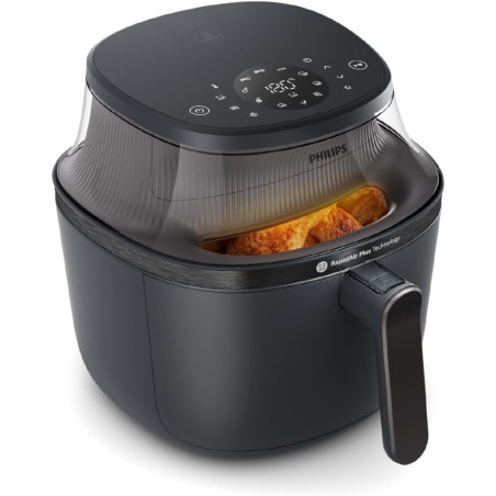 Philips Airfryer 3000 - Air Fryer 4.2L, 16-en-1, écran tactile, Noir | Fenêtre de cuisson, technologie RapidAir Plus, 90% de mat