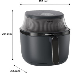 Philips Airfryer 3000 - Air Fryer 4.2L, 16-en-1, écran tactile, Noir | Fenêtre de cuisson, technologie RapidAir Plus, 90% de mat