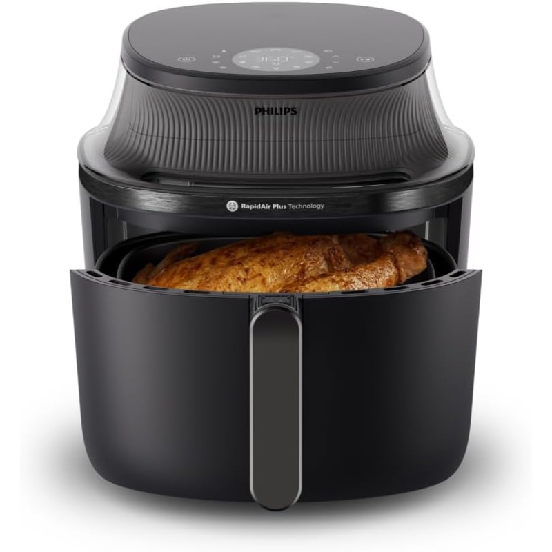 Philips Airfryer 3000 - Air Fryer 7.2L, 16-en-1, écran tactile, Noir | Fenêtre de cuisson, technologie RapidAir Plus, 90% de mat