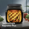 Philips Airfryer 3000 - Air Fryer 7.2L, 16-en-1, écran tactile, Noir | Fenêtre de cuisson, technologie RapidAir Plus, 90% de mat