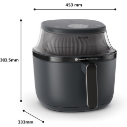 Philips Airfryer 3000 - Air Fryer 7.2L, 16-en-1, écran tactile, Noir | Fenêtre de cuisson, technologie RapidAir Plus, 90% de mat