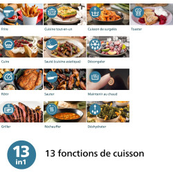 Philips Airfryer 2000 - Air Fryer 4.2L, 13 modes, écran tactile, Noir | 9 préréglages, technologie RapidAir, 90% de matières gra