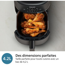 Philips Airfryer 2000 - Air Fryer 4.2L, 13 modes, écran tactile, Noir | 9 préréglages, technologie RapidAir, 90% de matières gra