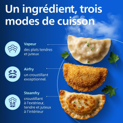 Philips Airfryer 5000 - Air Fryer 7.2L, Cuisson Vapeur, 21 modes, Noir | Fenêtre de cuisson, RapidAir Plus & Steamfry, Revêtemen