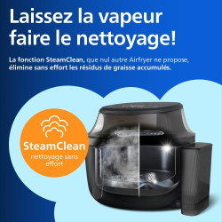 Philips Airfryer 5000 - Air Fryer 7.2L, Cuisson Vapeur, 21 modes, Noir | Fenêtre de cuisson, RapidAir Plus & Steamfry, Revêtemen