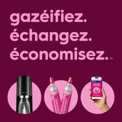 Sodastream TERRA Machine à Soda | 1 Bouteille 1L + Cylindre 60L | Noire