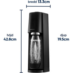 Sodastream TERRA Machine à Soda | 2 Bouteilles 1L + 0,5L + Cylindre | Noire